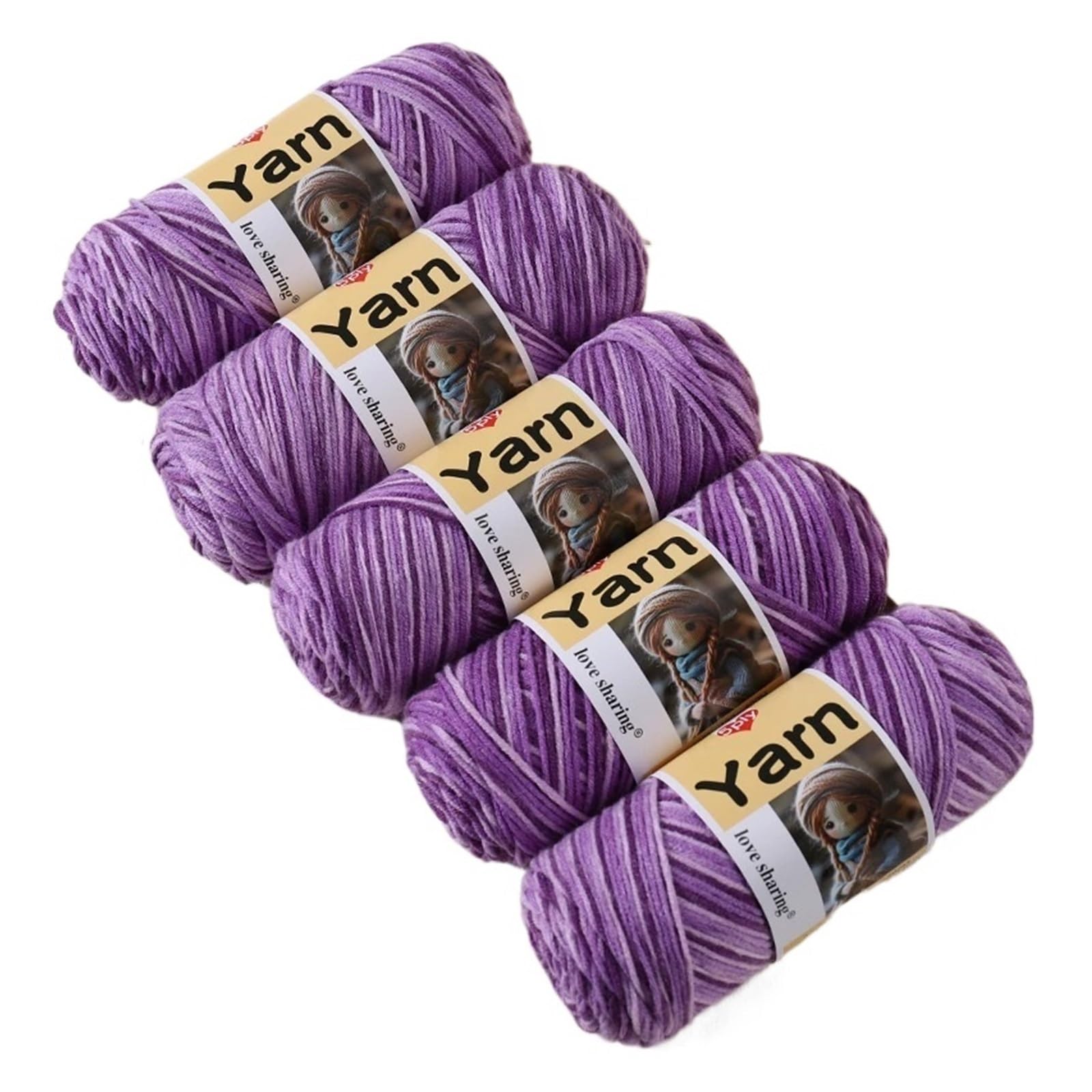 Lanas Para Crochet Hilo colorido teñido degradado de 500g, hilo arcoíris con múltiples colores, informal for tejer a mano(06)