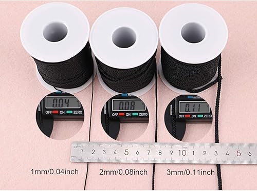 Miniatura 5 de Cuerda de hilo de nailon para jardinería, pulseras trenzadas, manualidades (0.039 in-394 pies, café)