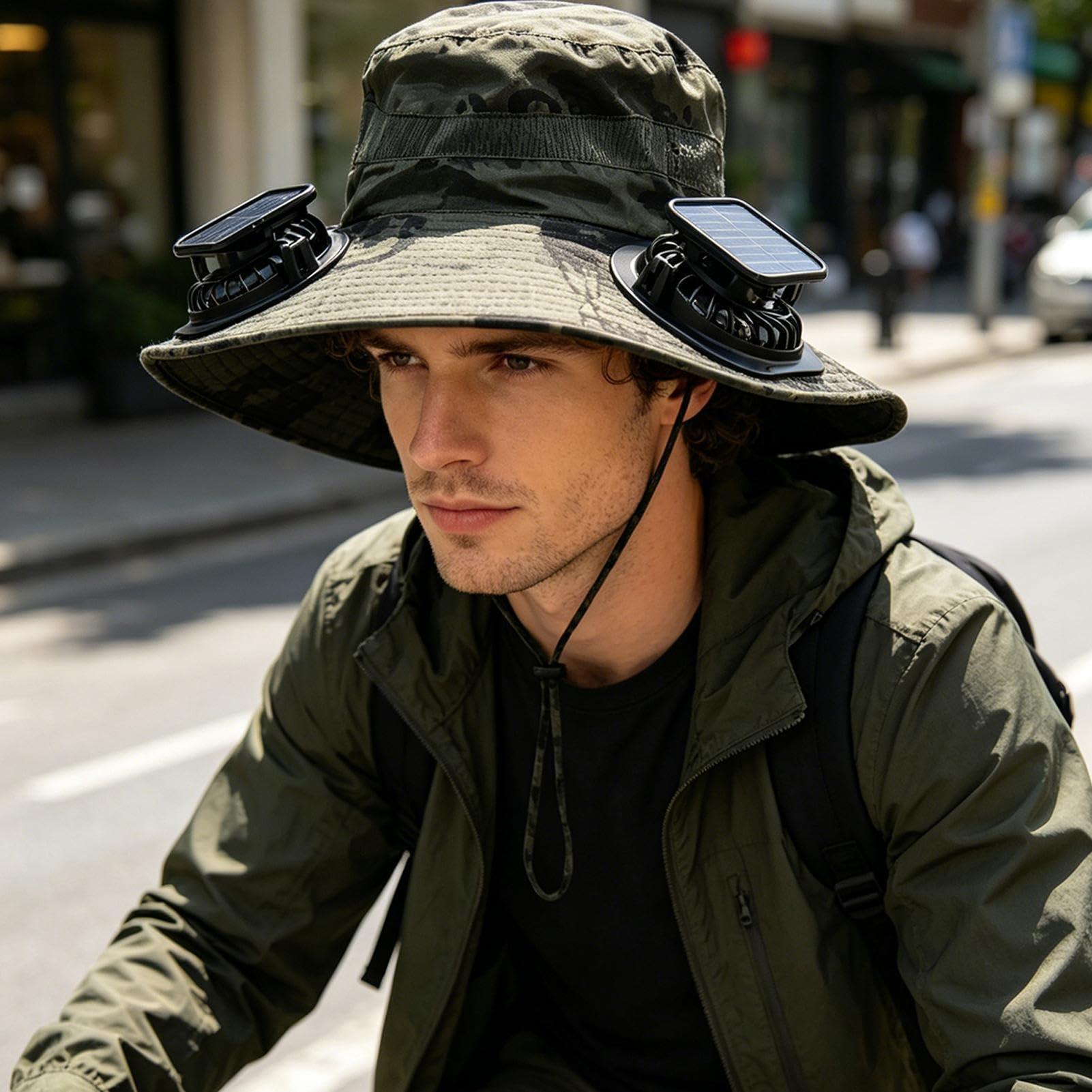 Sombrero de ventilador solar, protección UV, sombreros de pesca al aire libre con ventiladores solares, visera de enfriamiento recargable, gorra transpirable para clima cálido, camping, picnic