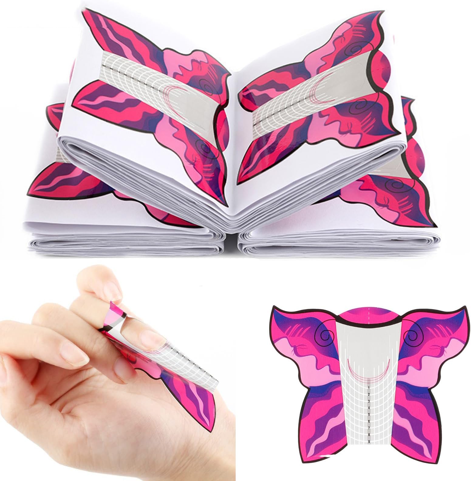 Big Bargain Store Nail Extension Forms Guide Sticker 100PCS Acrylic Nail Forms DIY Tool UV Gel Professional Salon Use,Self-adhesive Nail Art Tips Guide