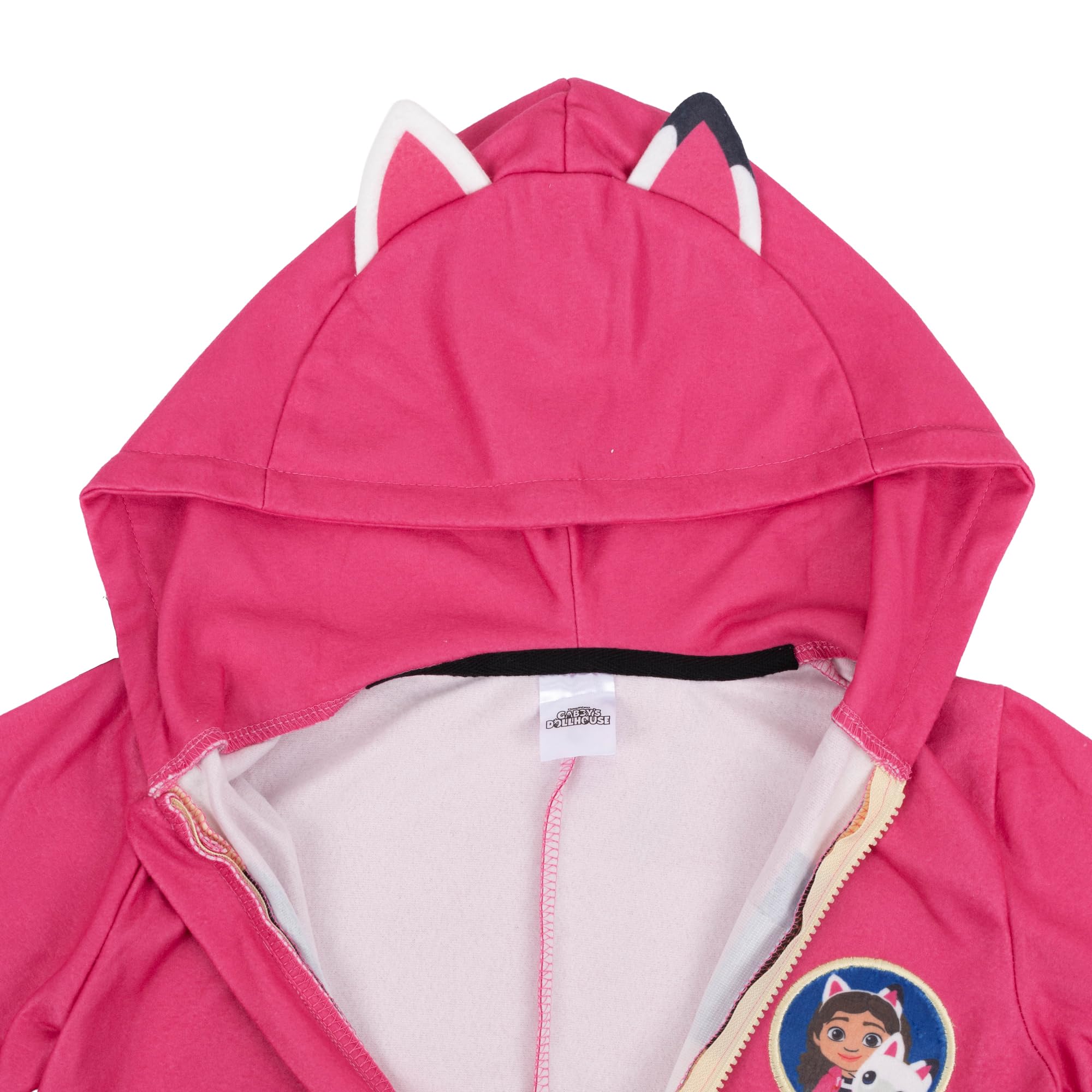 Gabby's Dollhouse/Gabby et la Maison Magique 100% Polyester Combinaisons à Capuche pour Filles Combinaison en Polaire, Pink, Rose