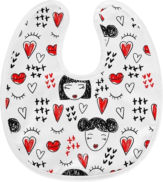 Amazon Co Jp Muooua よだれかけ ベビー 防水 赤ちゃん 女性 心 元気 愛 赤い 絵 エプロン 食事用 ベビースタイ ベビービブ 出産祝い ギフト プレゼント 女の子 男の子 かわいい 保育園 おしゃれ ベビー マタニティ