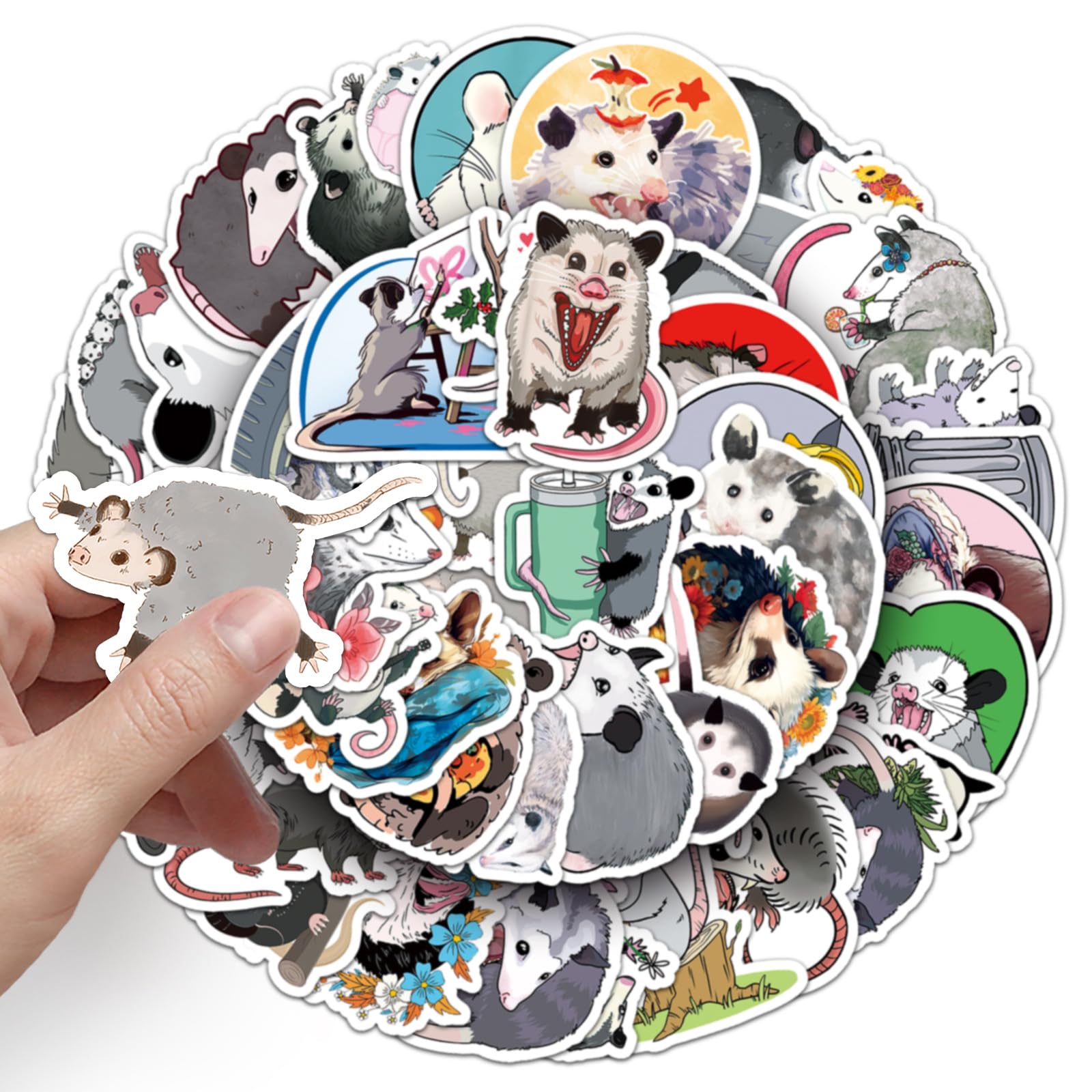 50 Pcs Possum Stickers for Helmet,Water Bottle,Computer,Car,Laptop,Skateboard,Phone,Luggage - Image 3