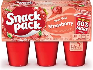 Snack Pack Super Size Strawberry Flavored Juicy Gels Cups, 5.5 oz., 6-Count (Pack of 8)