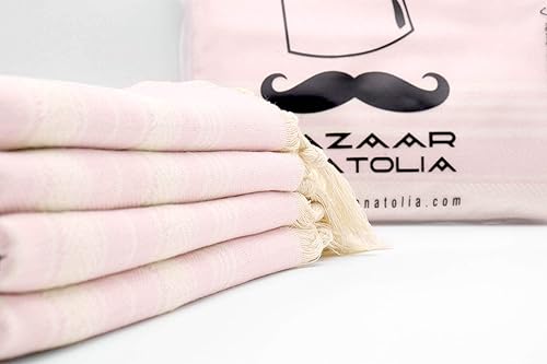 Vista 197 de Bazaar Anatolia Juego de 2 toallas de mano turcas para baño, 39 x 19 pulgadas, algodón, toallas de mano decorativas para cocina, té, yoga, cara