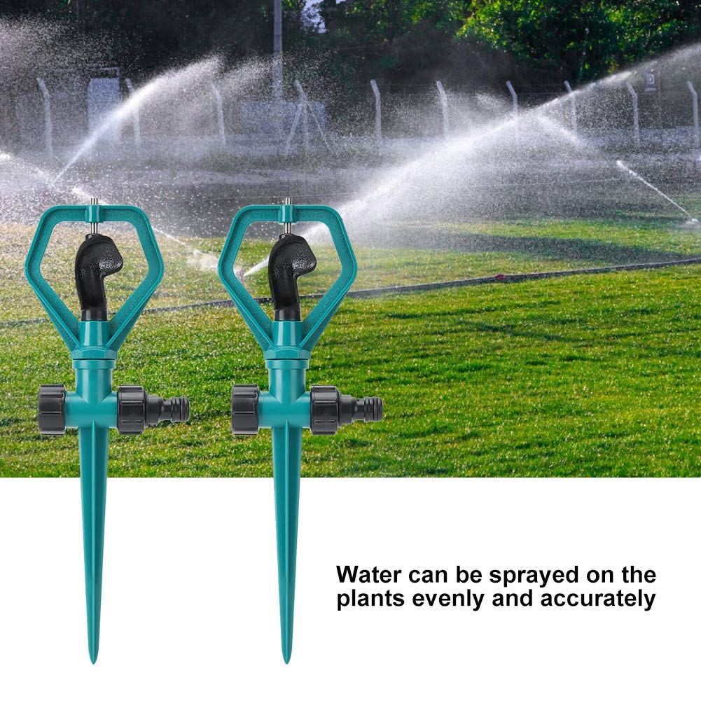 Rasensprenger Gartensprinkler, 2 Set 360 Grad Automatischer drehbarer Sprinkler, geeignet für die Bewässerung in Innenhöfen/Gärten/Rasen/Parks/Gemüsegärten und Anderen Orten.