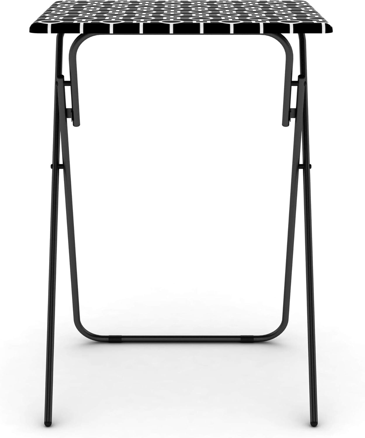 Atlantic Park Place Portable Folding TV Trays, Sturdy MDF/Laminated Top, 2-pc Set, PN 38435927 - Black and White : Home & Kitchen