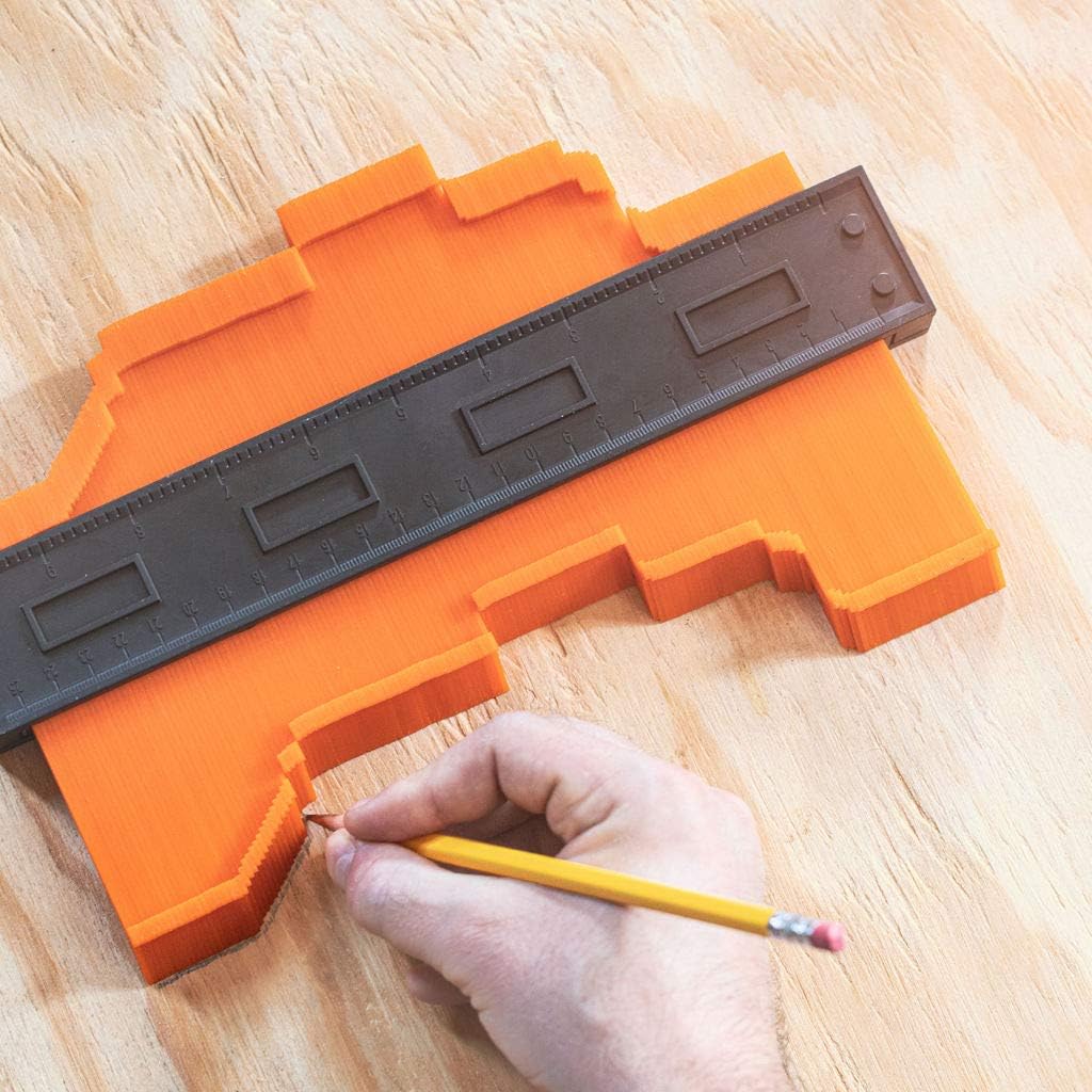 Delta Contour Gauge Profile Tool: 10 Inch Contour Shape Duplicator with Adjustable Lock - Tools for Home Improvement - Simple To Use Duplicating Scribe Tool for DIY, Woodworking, Tile Work, and More