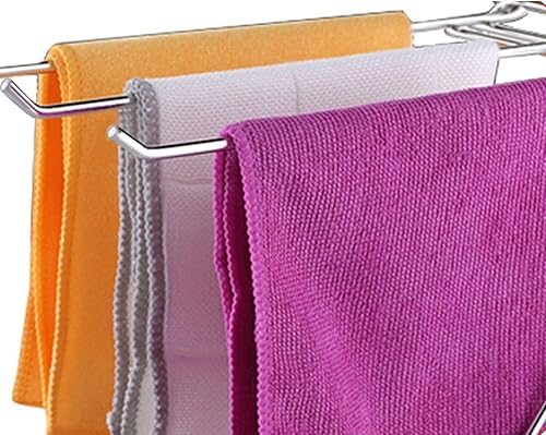 Miniatura 3 de Estante de secado de tela de cocina de metal, soporte para paños de cocina, soporte de trapo de anegamiento de escritorio, estante plegable en forma