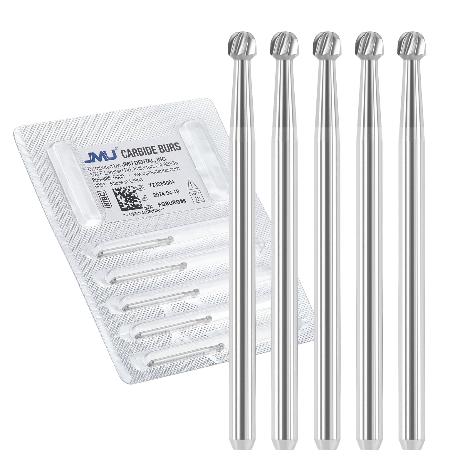 SS White 13090 Dental Carbide Bur, Friction Grip Shank GW 330, Great White Pear (Pack of 100)