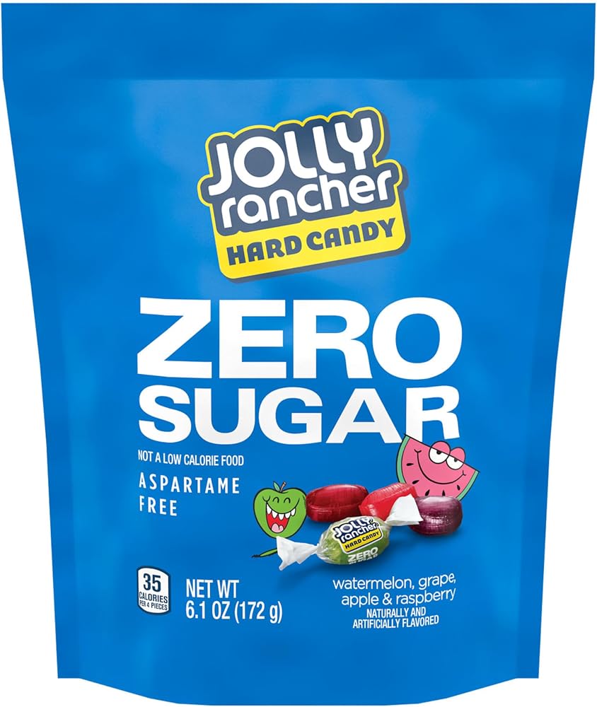 JOLLY RANCHER Zero Sugar Assorted Fruit Flavored Hard Candy Bag, 6.1 oz