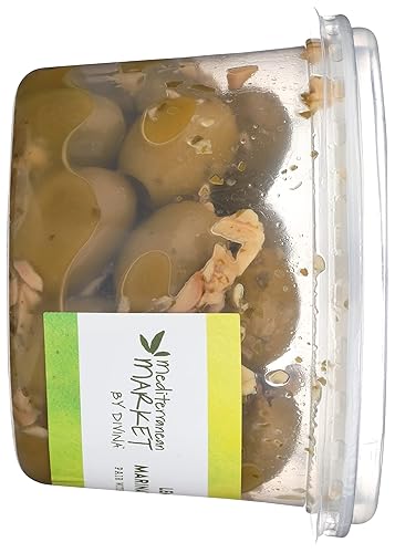 Miniatura 6 de MEDITERRANEAN MARKET BY DIVINA Aceitunas de ajo y limón marinadas sin hueso, 8.1 onzas