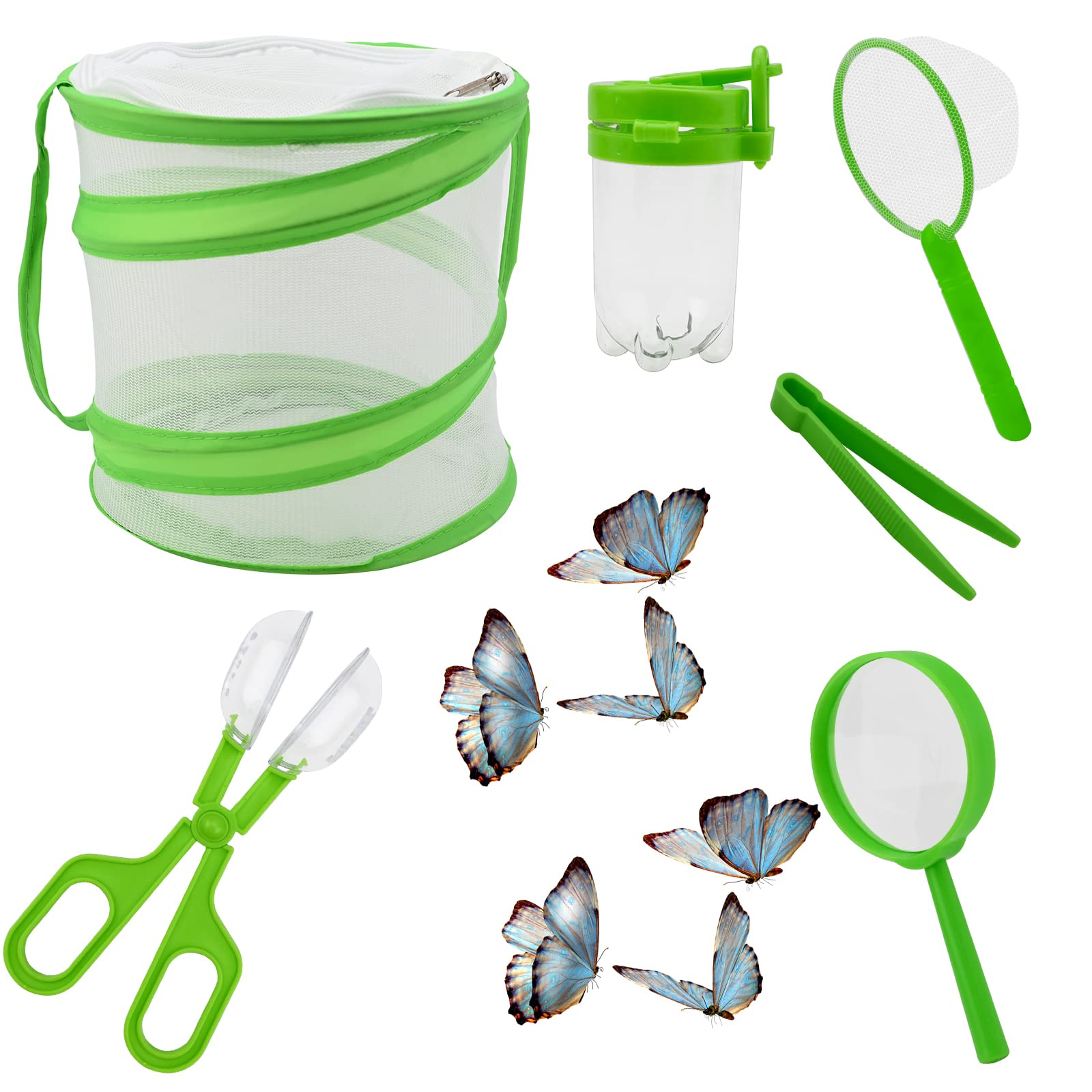 Kit D'explorateur Enfant Pour Le Plein Air - Gilet, Chapeau, Filet à Papillons, Cage Et Pince - Jeu De Rôle Et Découverte Nature