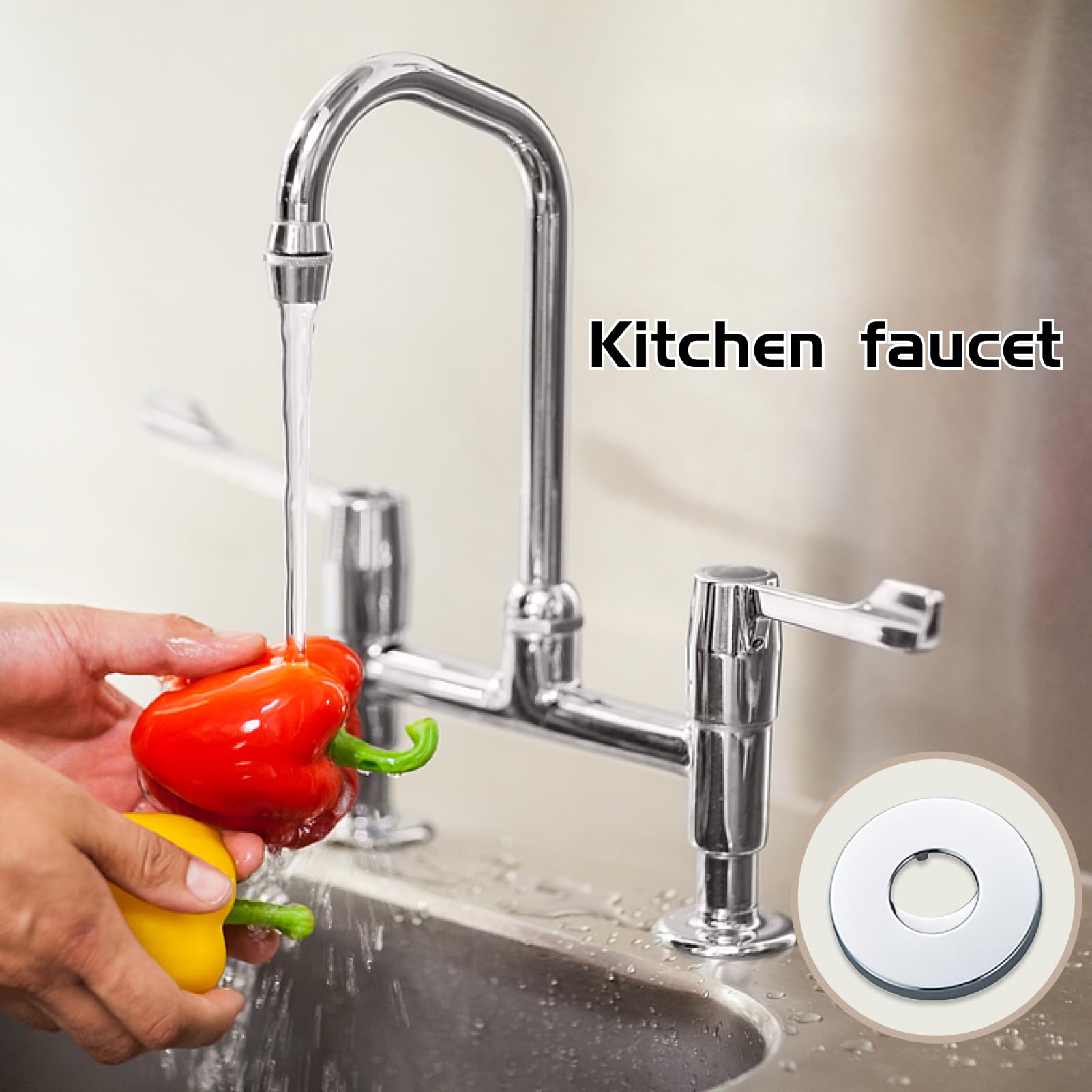 Pokrywa rury prysznicowej kranu 3/4 cala 27 mm x 70 mm x 10 mm wysokości 4 szt., chromowana pokrywa kranu ze stali nierdzewnej 26 mm do otworu ściennego rury prysznicowej (27 mm x 70 mm x 10