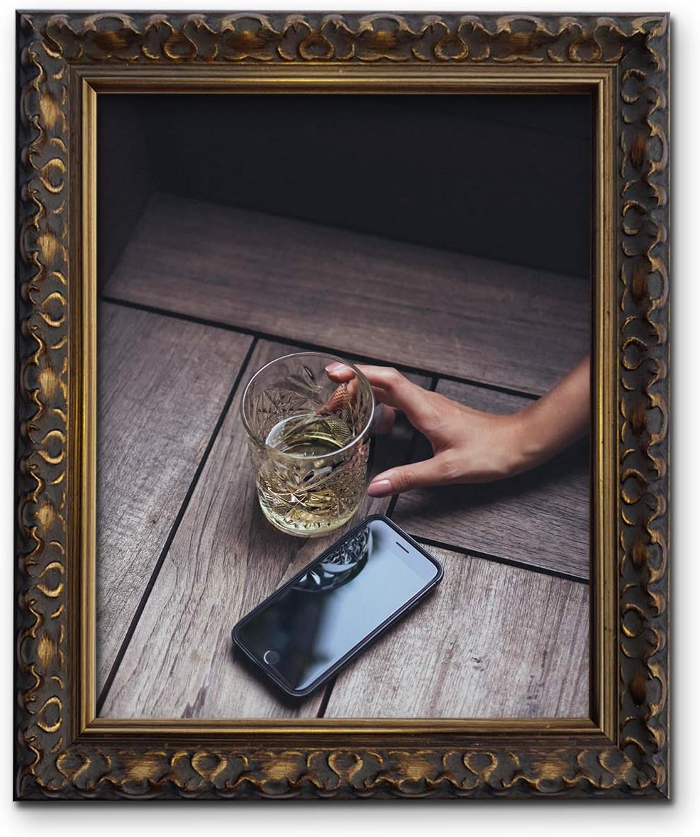 Tailored FramesVienna Gold 12" x 10" | Rustic Style Vintage Single Picture Frame | Table Top & Wall Hanging Type | Photo Frame Without Mount