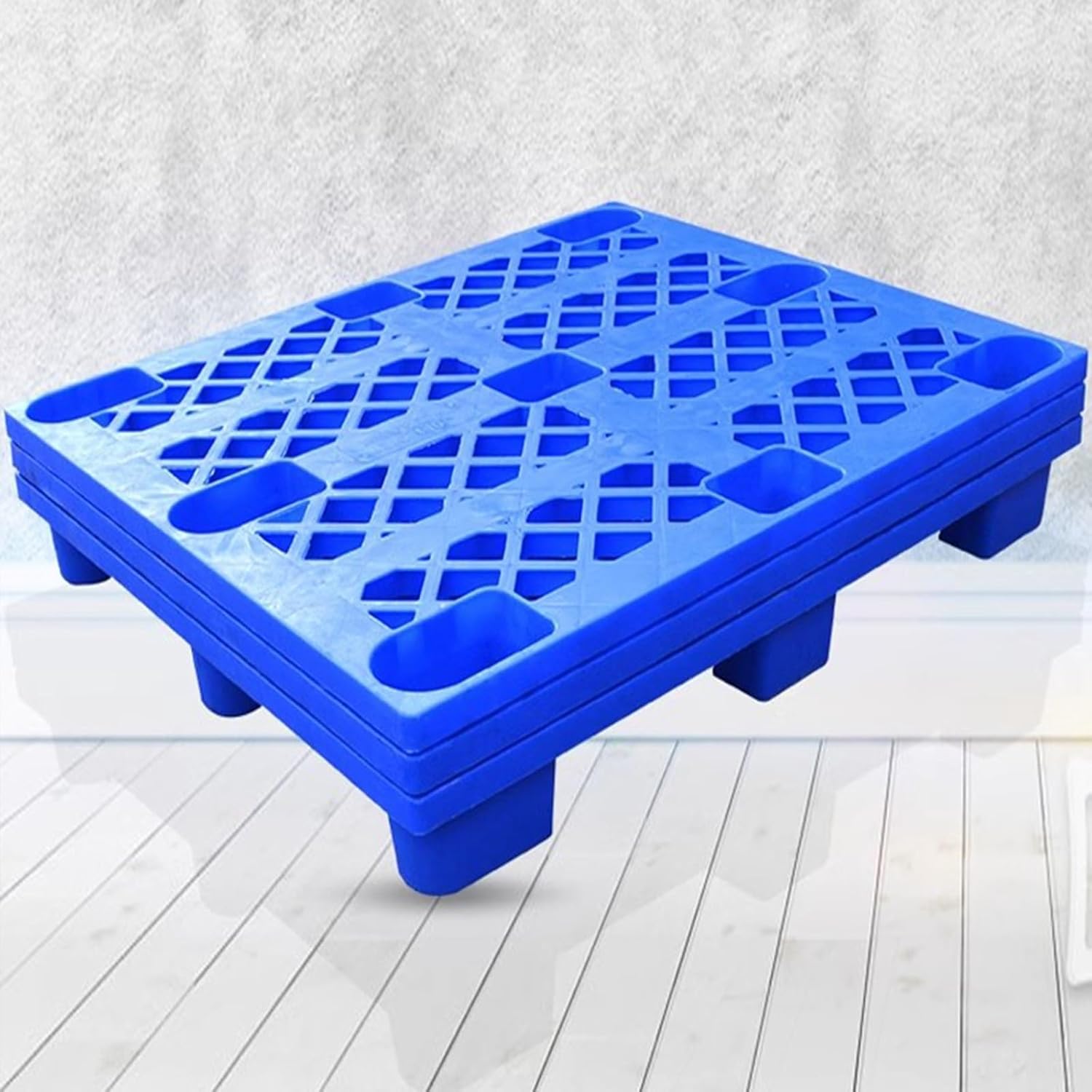 Shipping Grid Pads,Logistics Pallets Storage Pallet HDPE Material Hollowed Out Design for Basement Storage of Goods Ideal Garages (Color : Blue, Size : 120x120cm) (Blue 80x100cm)