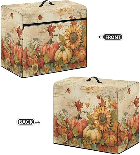 Miniatura 195 de Mumeson Cubierta antipolvo para máquina de coser de gatos negros con flores, para la mayoría de máquinas de coser estándar, plegable, duradera