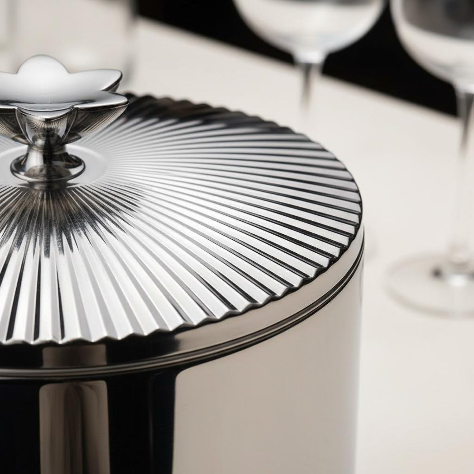 Wein Kühler Eimer Weinkühler Sektkühler Eiskübel Doppelwand Edelstahl Isoliert mit Deckel für Reibungslosen Getränkeservice für Restaurant Bar Zuhause