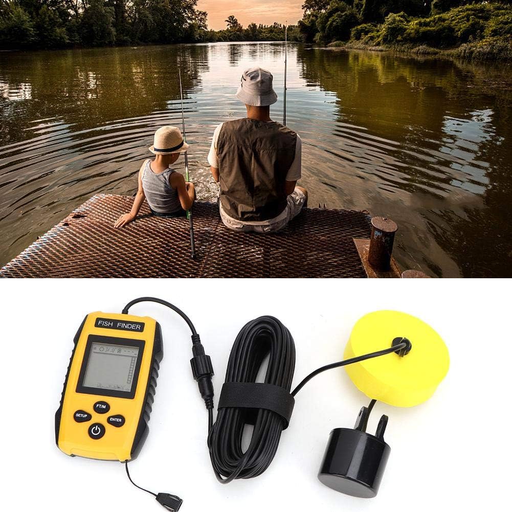 Buy 1 get 1 Handheld LCD Display Fish Finder Portable Fishing Kayak Fishfinder Contour Readout Fish Depth Finder Wired Transducer with Sonar Sensor LCD Display