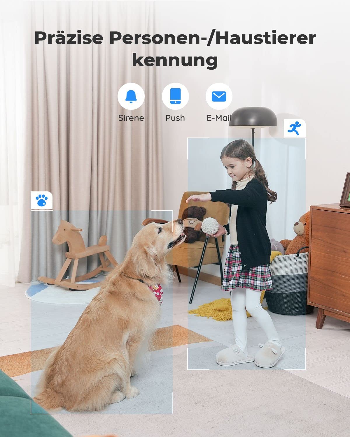 Reolink 5MP PTZ Überwachungskamera Innen, E1 Zoom (Generalüberholt) | WLAN IP Kamera Indoor mit 3X Optischem Zoom, 355°/50° Schwenkbare, 2,4/5,0 GHz WiFi