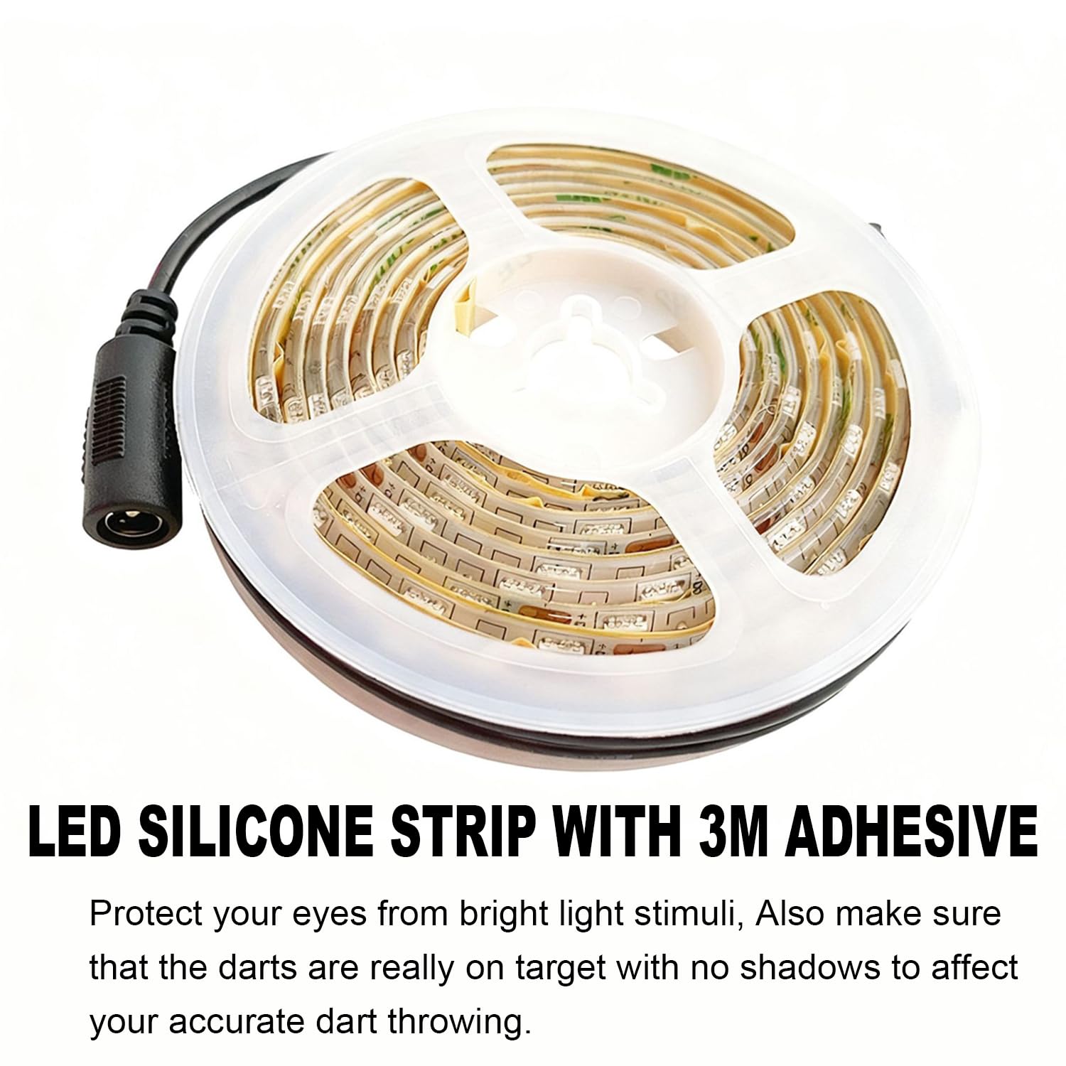 Iluminación de Dardos,Sistema de Iluminación LED, se Adapta de Forma Segura a Todas Las Tablas de Dardos,Dispositivo de Brillo de Corcho, Luz para Tablero