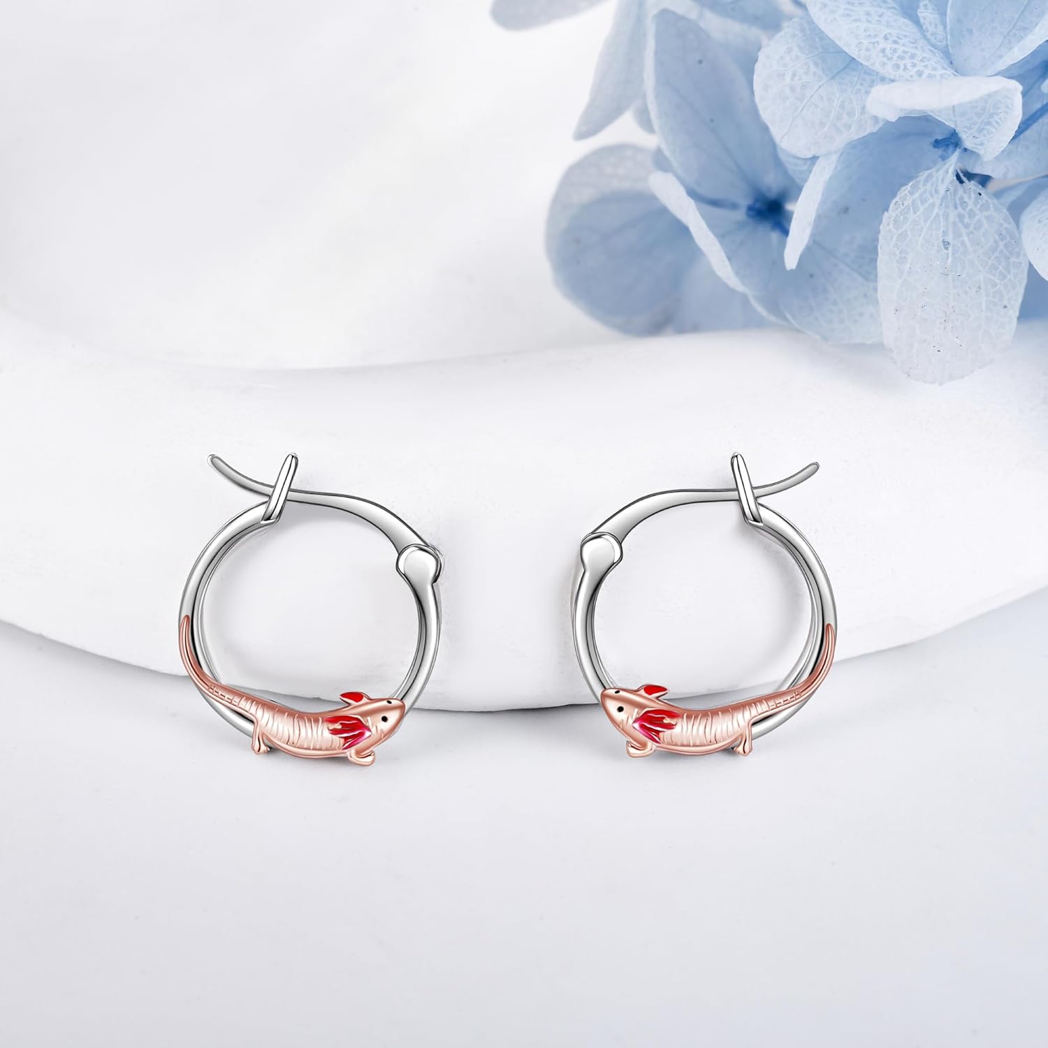 Small Hoop Earrings Sterling Silver Pug/Sugar Glider/Jumping Spider/Chihuahua Dog Hoop Earrings Cute Animal Jewelry for Women