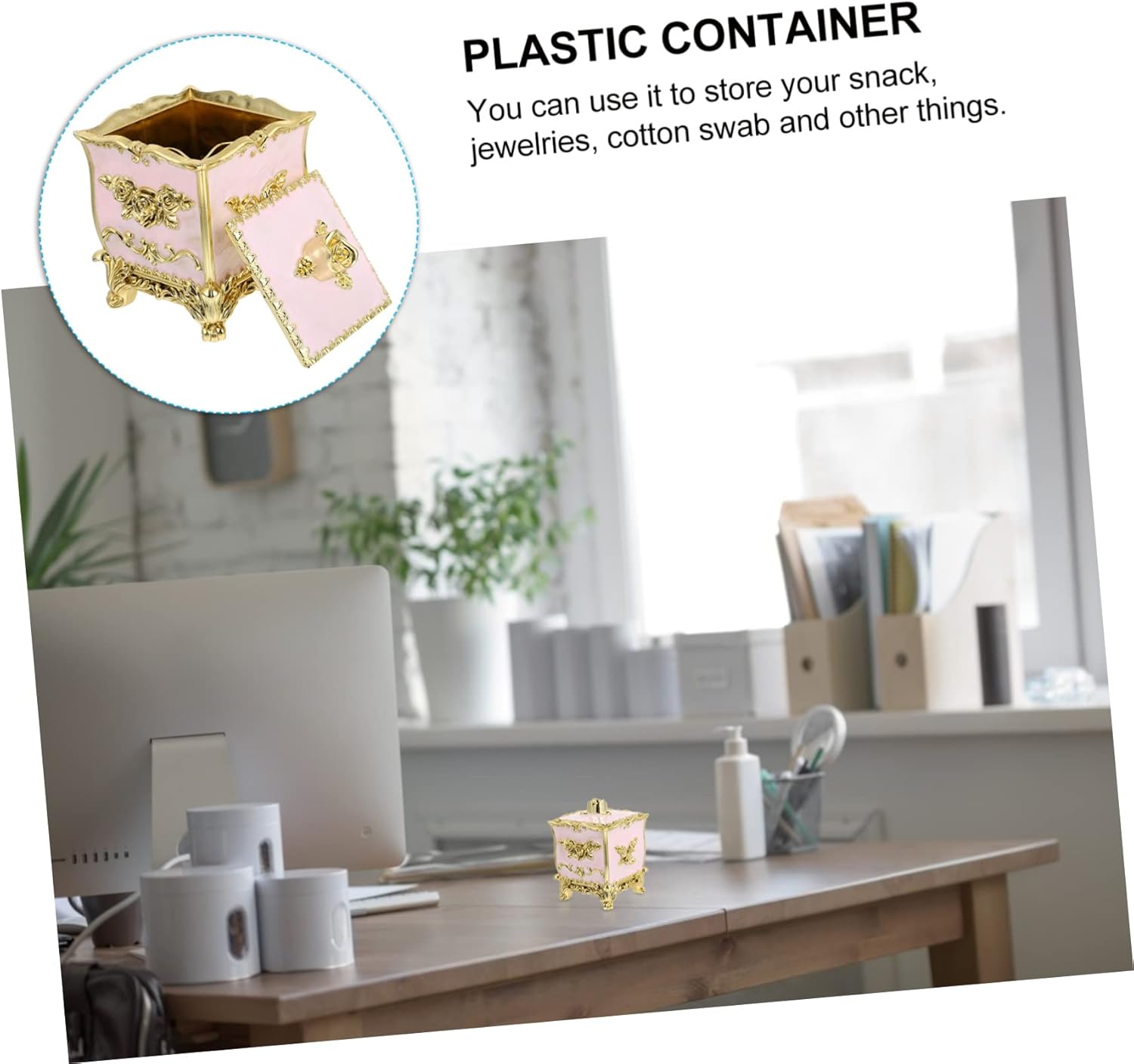 装飾収納ボックス プラスチック収納ボックス スナック収納ボックス ヴィンテージ装飾 ホームデコレーション 密封容器 【デスクトップジュエリーオーガナイ】 ジュエリー