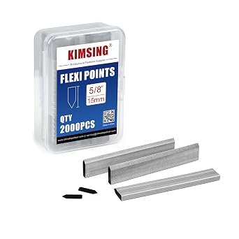 KIMSING 5/8" 15mm Flexible Points - 2000 PCS Frame Point Nails | Compatible with HM515 & P515 Point Driver, Ideal for Picture Framing, Photo Frames & Artwork