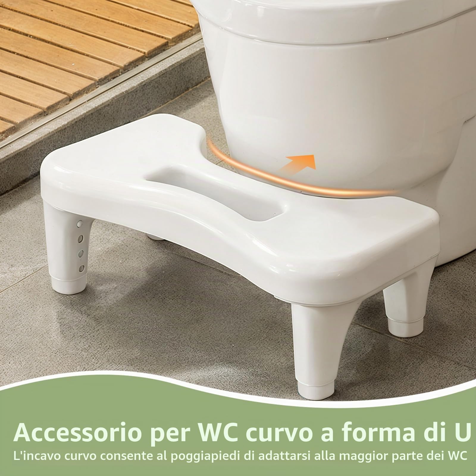 PAVSTINE Sgabello WC Altezza Regolabile, Poggiapiedi Defecare Ergonomico, Sgabellino da Toilette per Alleviare Emorroidi, Stitichezza, L'Intestino, Sgabello Bagno per Adulti, Bambini, Bianco