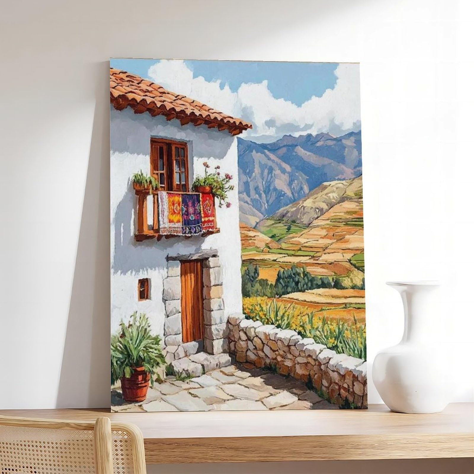 Kunstdruck Peruanische Anden, traditioneller Kunstdruck auf Leinwand, Poster für Schlafzimmer, Büro, Schlafzimmer, Geschenk, 61 x 91,4 cm (L x B)