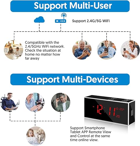 Miniatura 5 de Cámara de seguridad interior para el hogar, bebéancianoperromascota con aplicación de teléfono, Wi-Fi con detección de movimientovisión nocturna,