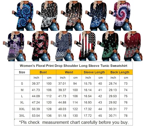 Bette Boutik Womens Sweatshirts Plus Size Shirts For Leggings For Women Sweatshirt Tunic Sweatshirt Tunic With Stretch Comfy Sweatshirts For Women Striped Flower Xx-Large #TOP5