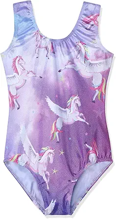 HOZIY Gymnastics Leotards for Girls Unicorn Pink Purple Sparkly Dancewear Activewear Quick Dry