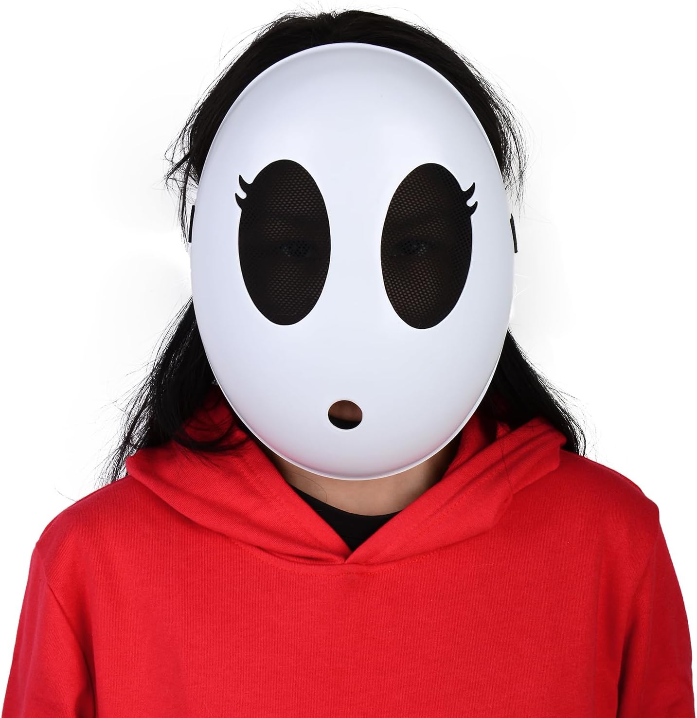 Monisorly White Shy Guy Mask Girl Halloween Mask Full Face Mask Costume Cosplay Prop Accessories