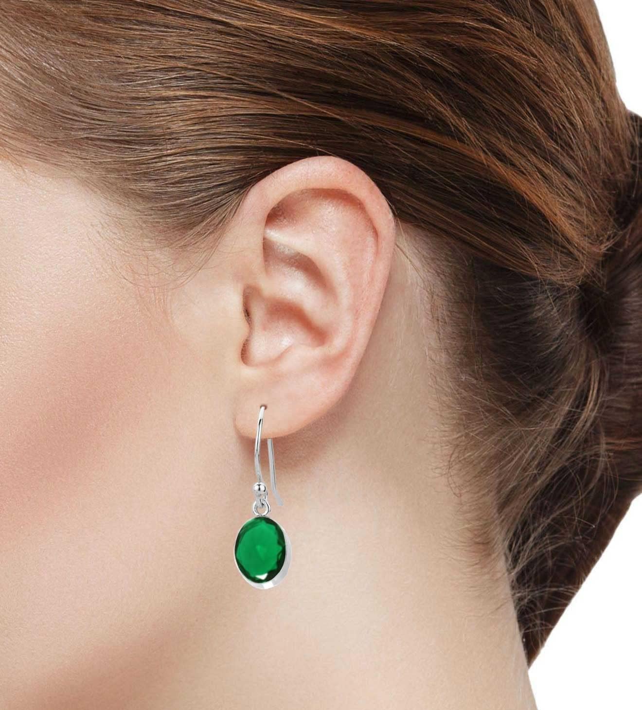 Genuine 925 Sterling Silver Handmade Jewelry Oval Onyx, Carnelian, Lapis, Pearl Natural Gemstone Boho Drop Dangle Earring For Women