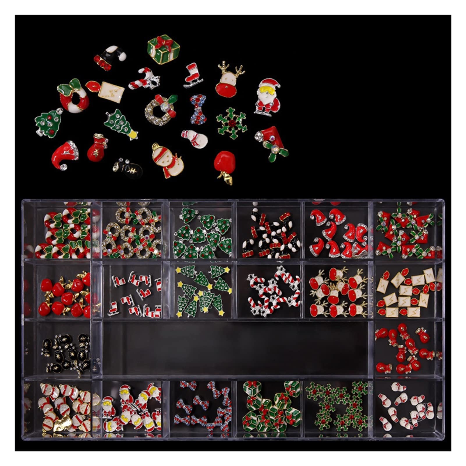 240pcs/pudełko świąteczne paznokcie stylizacja metalowa strzały 3D Pasek Rhinestone Paznokcie Naklejki na paznokcie majsterkowanie Dekoracje gwoździ(Material:240pcs)