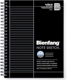 Bienfang NoteSketch - Half-Lined Half Blank Notebook - 8.5 in. x 11 in. Sketch & Note Taking Paper Pad, 64 Sheets Spiral Wire Bound Sketchbook for Students, Artists & Writers, White