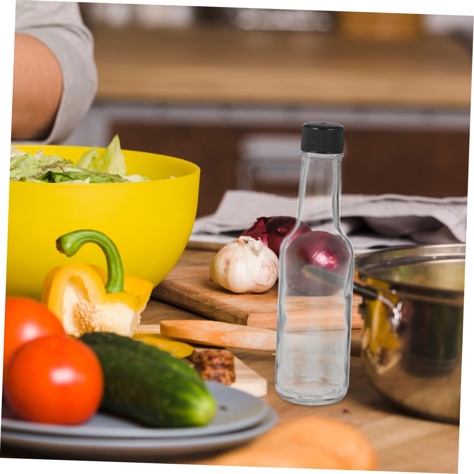 6pezzi Bottiglia in Vetro per Salse Ketchup e Condimento per Insalata Capacità di Realizzata in Materiale Pe Stabile per Picnic e Trasporto