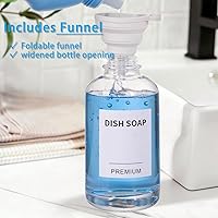 Vista 3 de Dish Soap Dispenser for Kitchen, Hand Glass Soap Dispenser Set with Pump, Tray, Funnel for Bathroom, Shower, Laundry, Liquid, Lotion