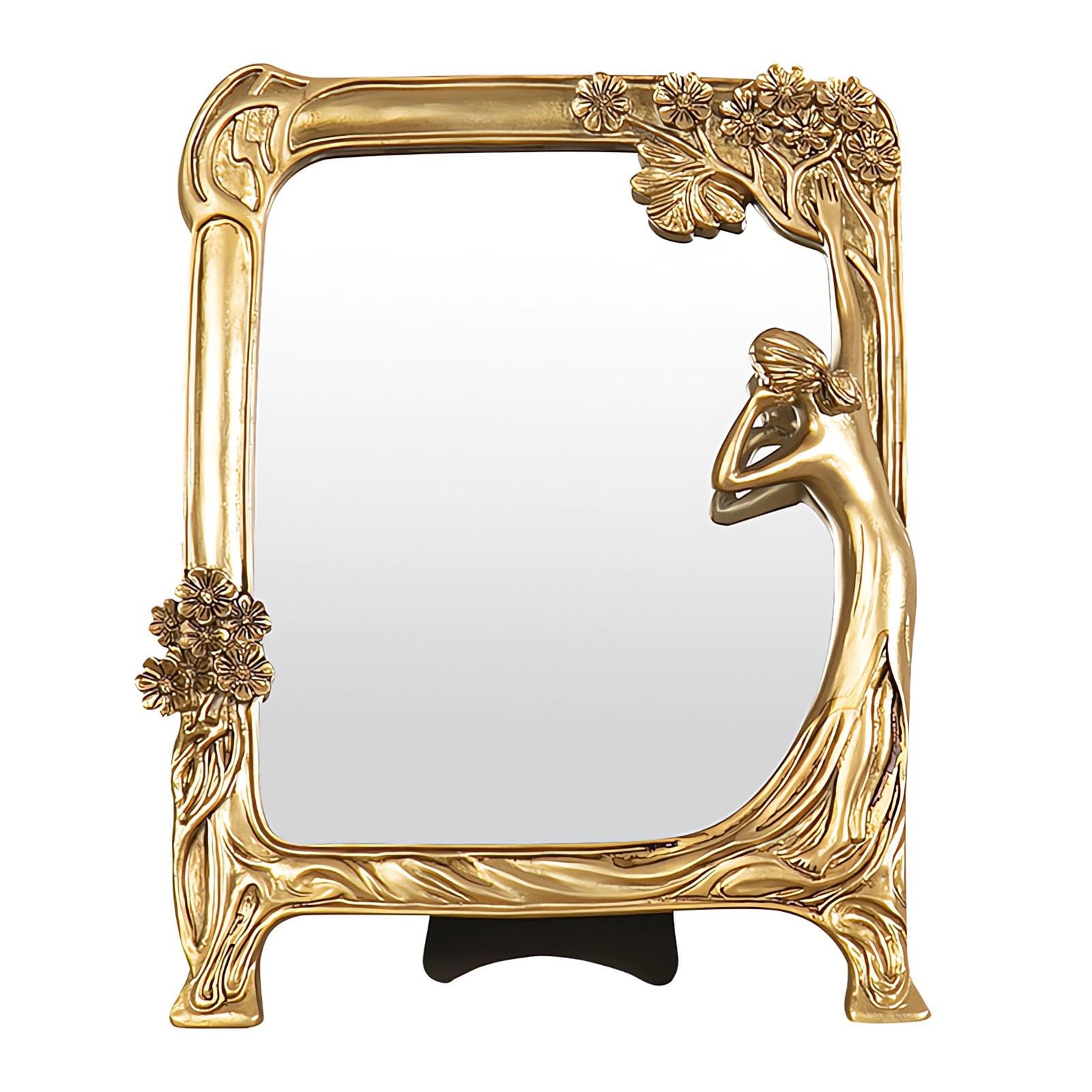 Specchio Vintage Dorato, Specchio da Parete Decorativo Antico, Specchi Rettangolari da Comò per Camera da Letto, Soggiorno, Bagno