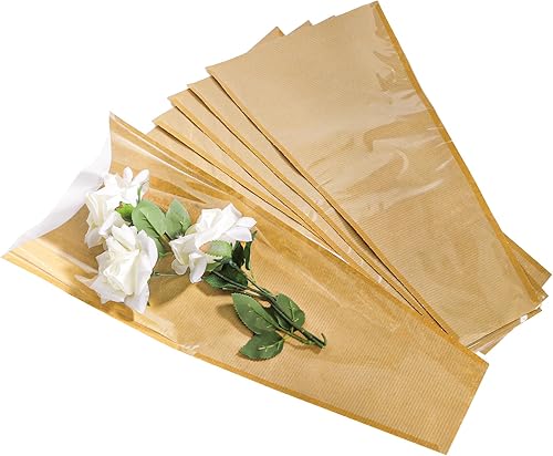 Miniatura 8 de yarlung Paquete de 100 bolsas de envoltura de flores, papel de regalo de ramo de papel de papel de regalo de flores transparentes para regalos,