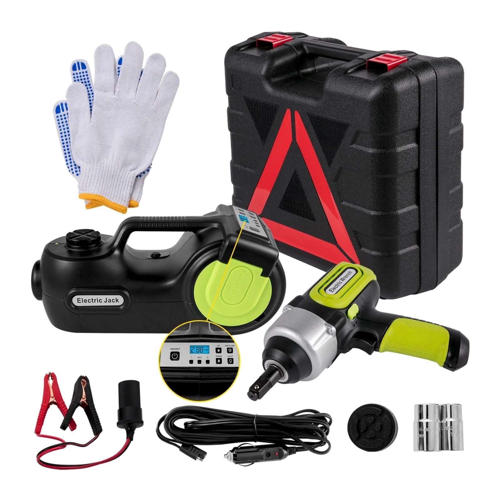 sollevatore auto Martinetto elettrico da pavimento da 5 tonnellate con avvitatore a percussione elettrico Strumento di riparazione per auto con martinetto idraulico leggero a LED sollevatore