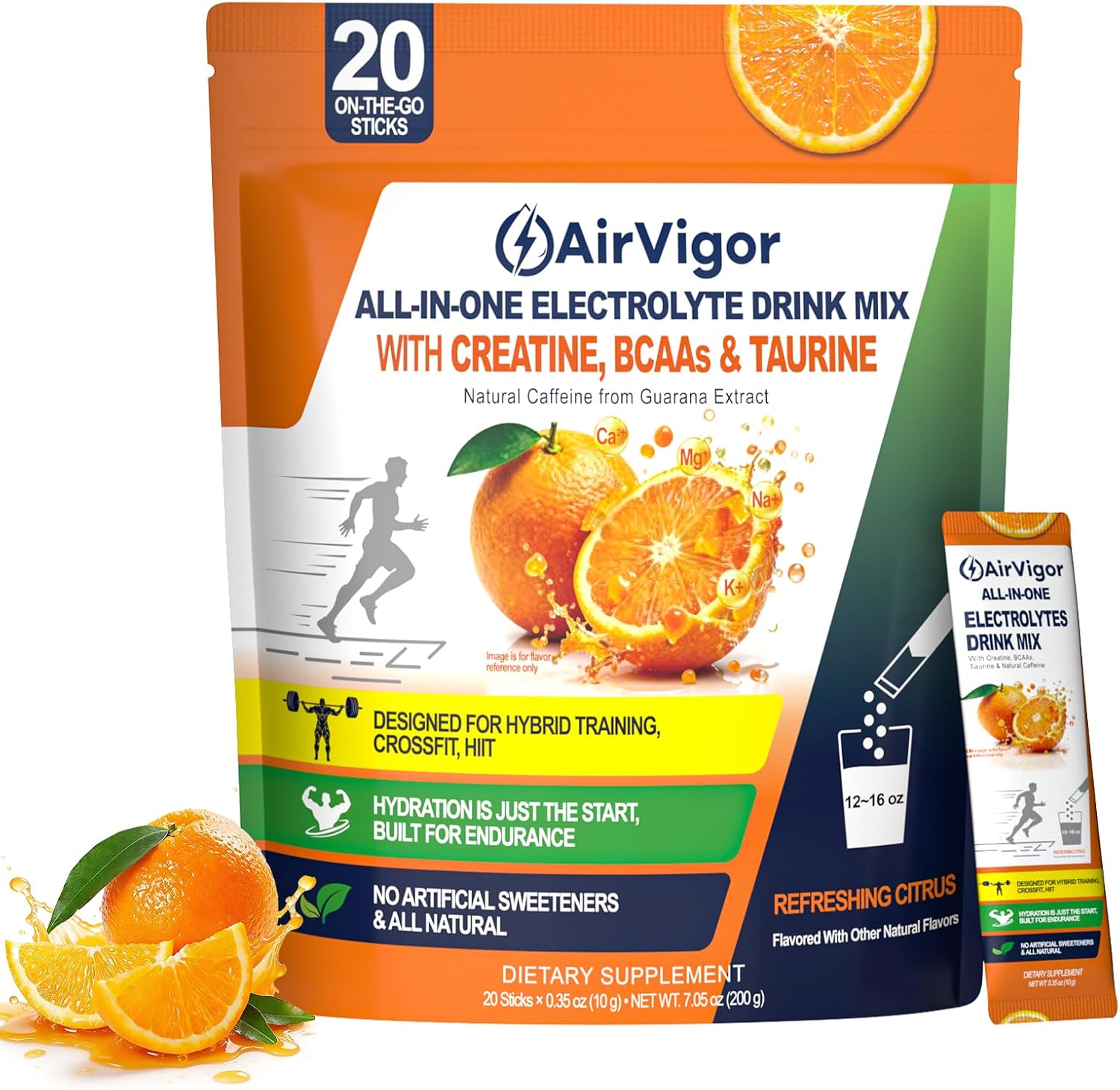 Electrolyte Drink Mix Packets for Hydration & Recovery, Sugar Free