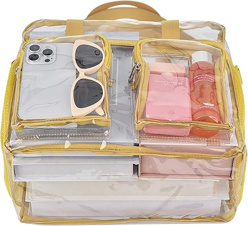 Vista 266 de Oraben Bolsa transparente transparente aprobada para estadios de 12 x 6 x 12 pulgadas, bolsa de estadio para trabajo, juegos deportivos, gimnasio