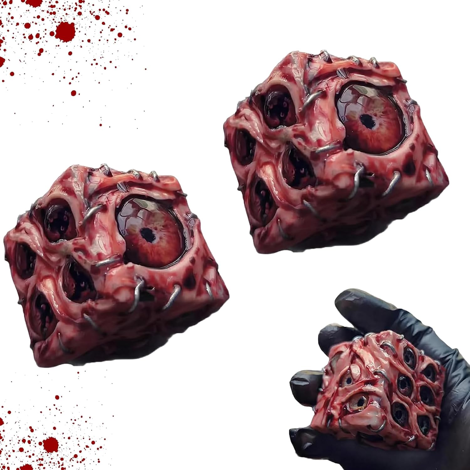 Unique Eye of Destiny Dice-Realistically Detailed Eyes Dices,Eye of Fate Dice with Realistic Eyeball Design Representing The Dices Point,for Role Playing and Halloween Table Decor (2pc)