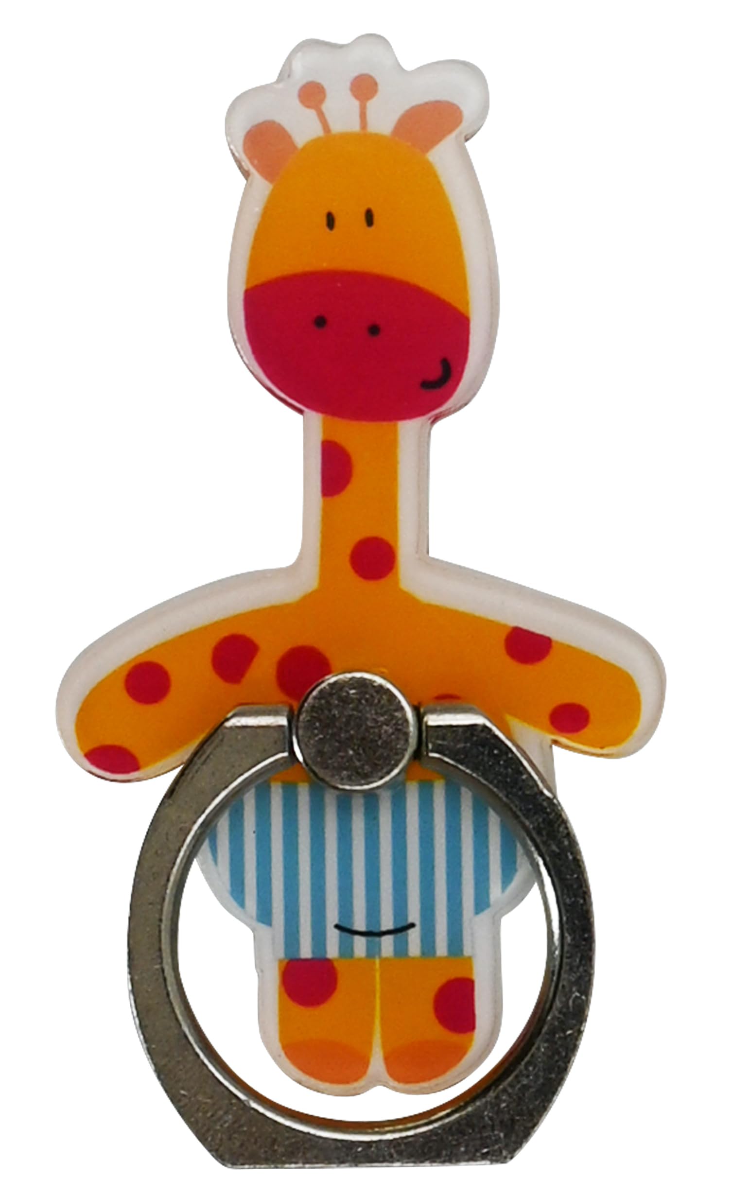 kolorfish universal mobile phone finger ring grip holder stand, 360 degree rotation for all mobile phone and tablet (stripped giraffe)