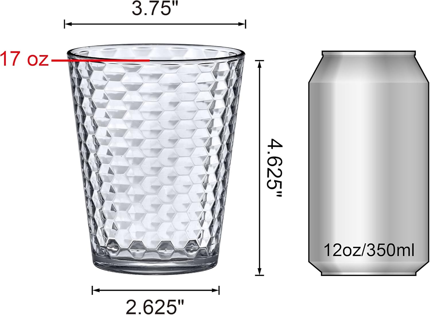 Amazing Abby - Snowflake - 16-Ounce Plastic Tumblers (Set of 8), Clear Reusable Plastic Drinking Glasses, Stackable, BPA-Free, Shatter-Proof, Dishwasher-Safe - Image 4