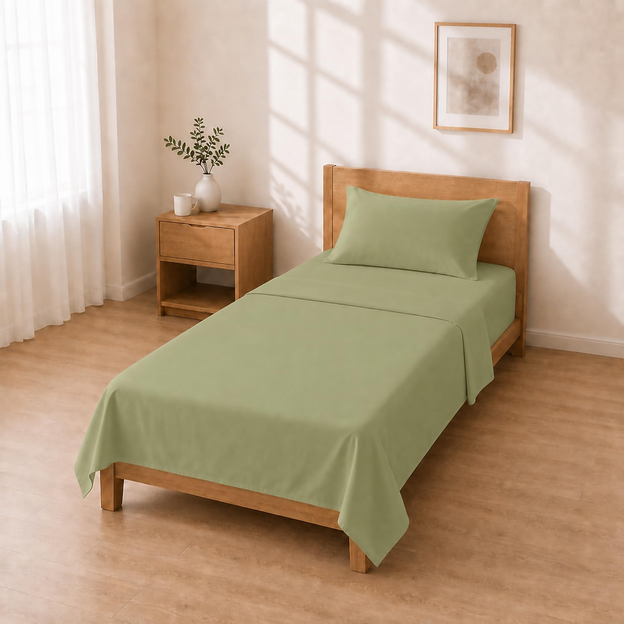 Homebliss Microfibre Bedding Set 90 x 200 + 30 / 160 x 280 + 50 x 80 cm 1 Piece, Green