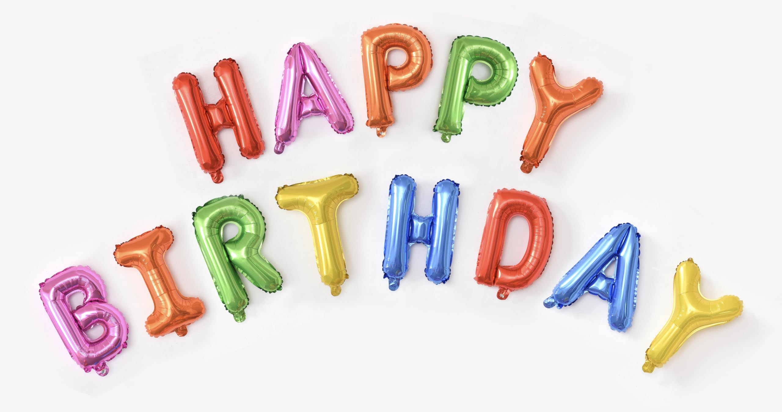Solid Colours Happy Birthday Banner Foil Balloon, 2m