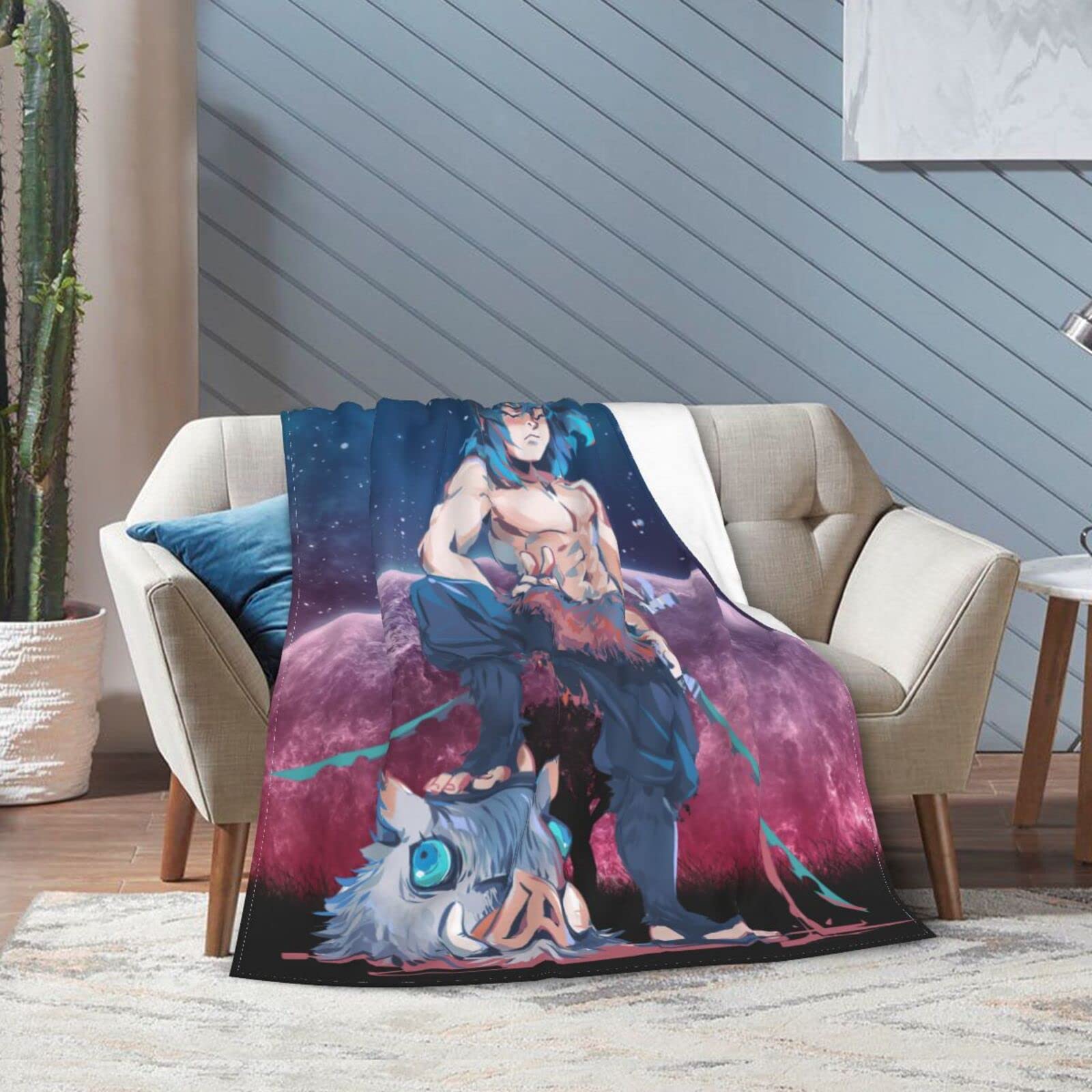 Anime Ino-Suke Hashibira Blanket Super Soft Cozy Throw Blanket Lightweight All Season Blankets for Sofa Bedroom Bedding 80"x60"